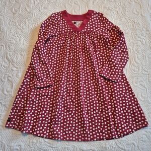 Tea Collection girls size 7 red and white flowered dress EUC